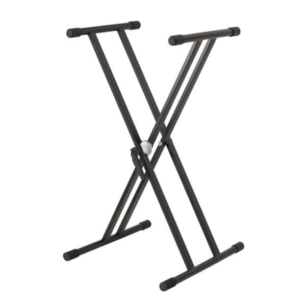 Double frame keyboard stand with easy adjust mechanism