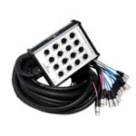 Soundsation SGBX20-1204 - aliuminio stage box 12 XLR moterų + 4 XLR vyrų, 15m