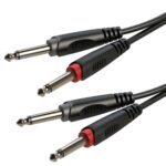 Adapter cable 2x6.3mm Jack male MONO - 2x6.3mm Jack male MONO / 6mt