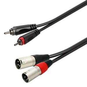 Unbalanced adapter cable 2xRCA male - 2xXLR male / 1mt