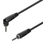 Adapter cable 3.5mm angled Jack male STEREO - 3.5mm Jack male STEREO / 1.5mt