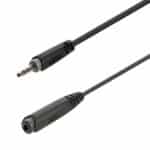 Adapter cable 3.5mm Jack male STEREO - 6.3mm Jack female STEREO / 1.5mt