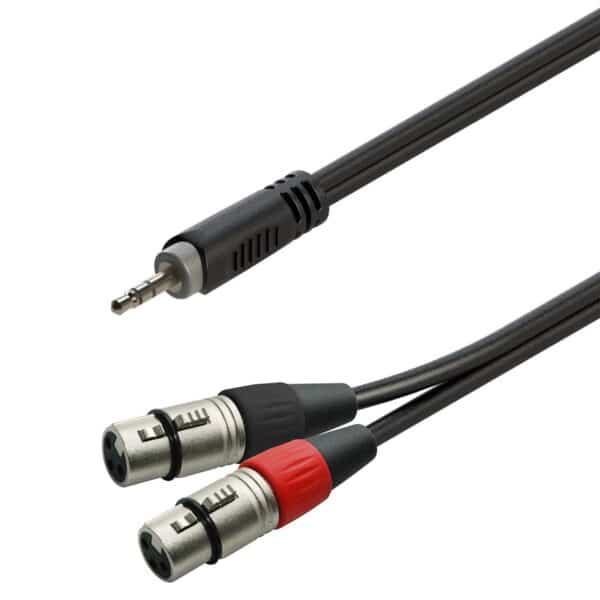 Balanced Y-adapter cable 3.5mm Jack male STEREO - 2xXLR 3P female / 3mt