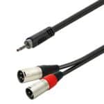 Balanced Y-adapter cable 3.5mm Jack male STEREO - 2xXLR 3P male / 1mt