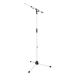 K&M 21090 - mikrofono stovas su teleskopine strėle, baltas