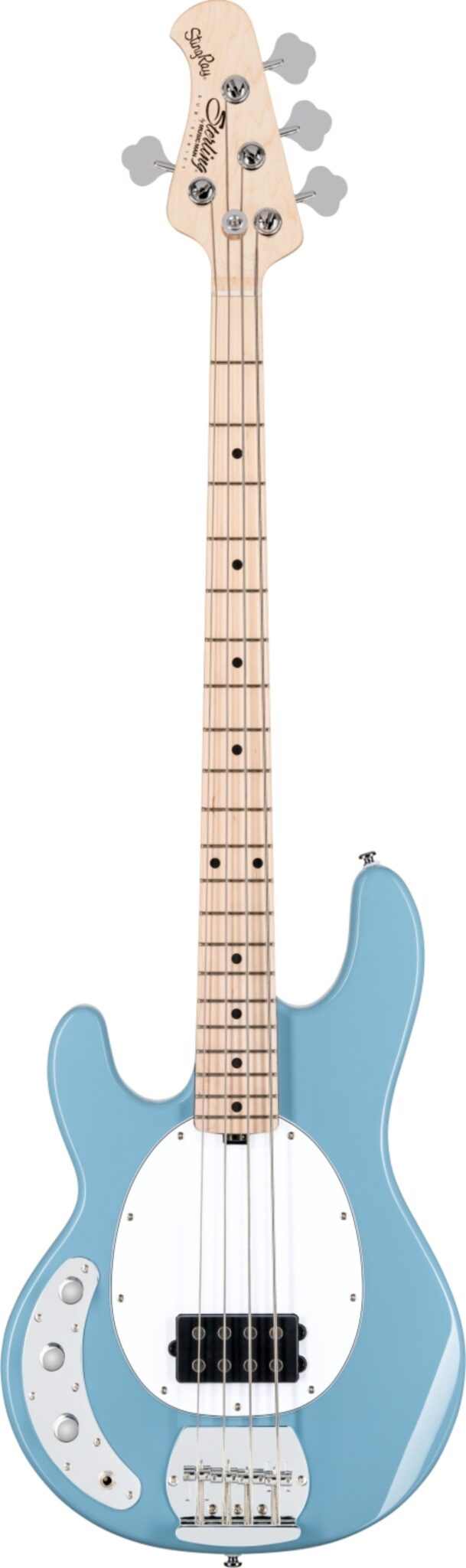 1571058L Sterling By Music Man StingRay Ray4LH-CHB Chopper Blue, elektrinė bosinė gitara, kairiarankė - Image 1
