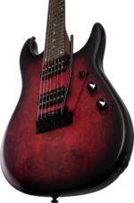 Sterling by Music Man Richardson7 Dark Scarlet Burst Satin 7-stygė elektrinė gitara - Image 6