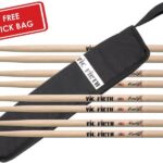 Vic Firth FS5A Freestyle 5A Būgnų lazdelės Rinkinys su Nemokamu Lazdelių Krepšiu