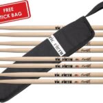 Vic Firth FS5B Freestyle 5B Būgnų lazdelės - 4 poros su nemokamu lazdelėms maišu