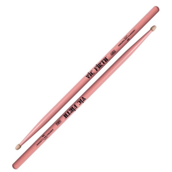 Vic Firth 5AP Pink American Classic® 5A - Pink Wood Tip, būgnų lazdelės