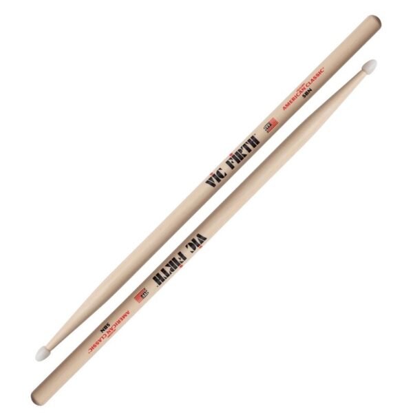 Vic Firth 5BN American Classic® 5B Nylon Tip - būgnų lazdelės, hickory, tear drop, rock, grupė, praktika
