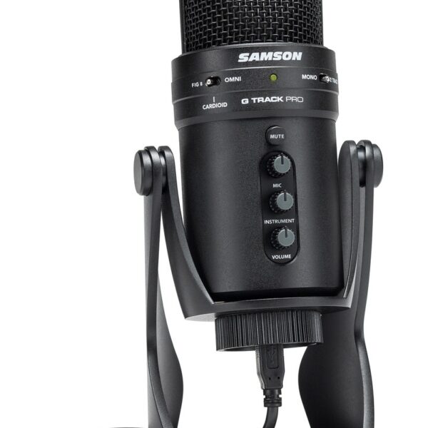Samson G-Track Pro USB Mikrofonas su Garso Sąsaja – Profesionalus, Idealus Podcastingui, Žaidimams ir Įrašymui