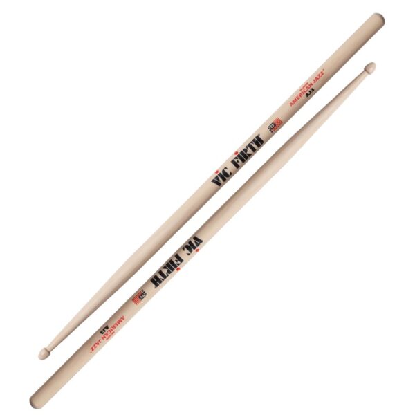 Vic Firth AJ3 American Jazz® 3 - būgnų lazdelės, hickory, ilgas taperis, lengvas žaidimas