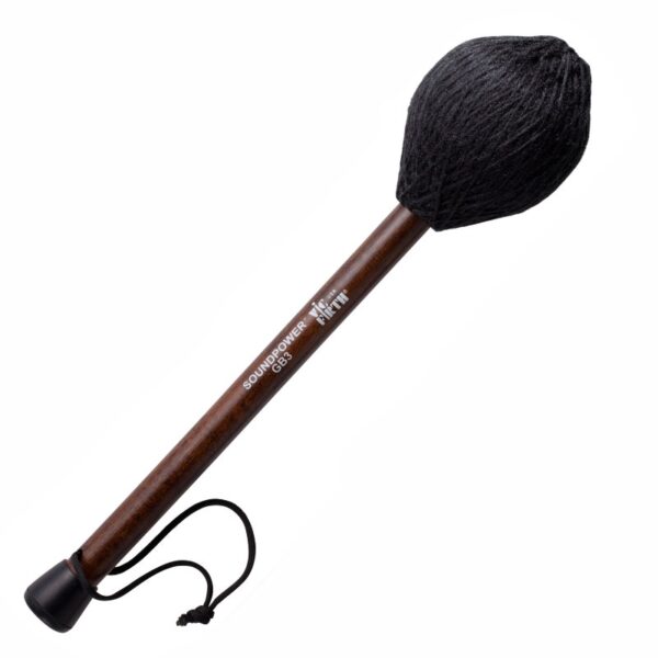 Vic Firth GB3 Soundpower® Gong Beater Heavy - būgnų plaktukas, 43,18 cm, juodas vilnas