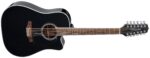 Takamine GD38CE-BLK Dreadnought 12-String Acoustic Guitar, Black - Image 3