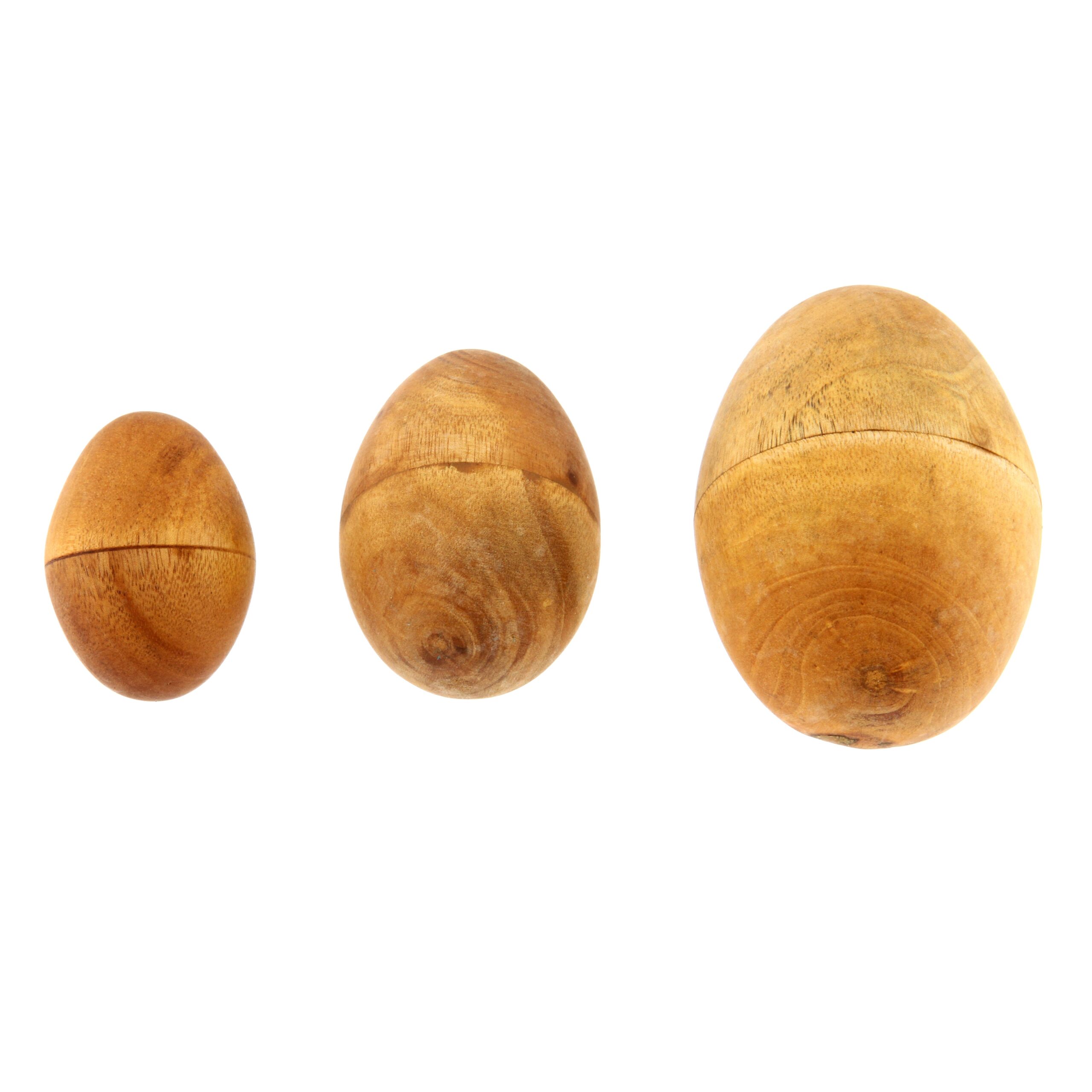 egg-shaker-holz Kiaušinio formos medienos šramstukas - Image 1