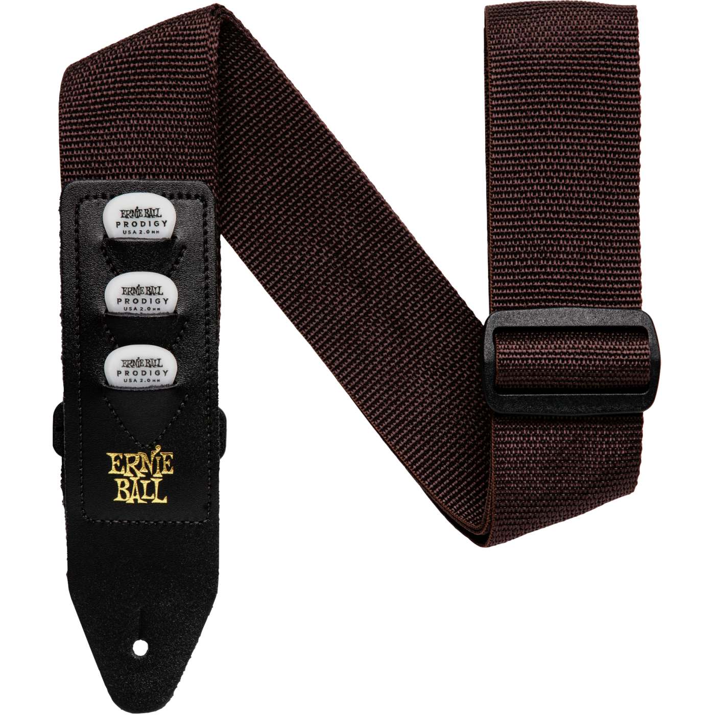 1104250.jpg Ernie Ball 4250 Pickholder Brown, gitaros diržas - Image 1