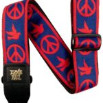 Ernie Ball 4698 Peace Love Dove Red & Blue, gitaros diržas