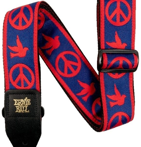Ernie Ball 4698 Peace Love Dove Red & Blue, gitaros diržas