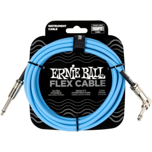 Ernie Ball 6464 Flex, instrumentinis laidas, 3 m, mėlynas