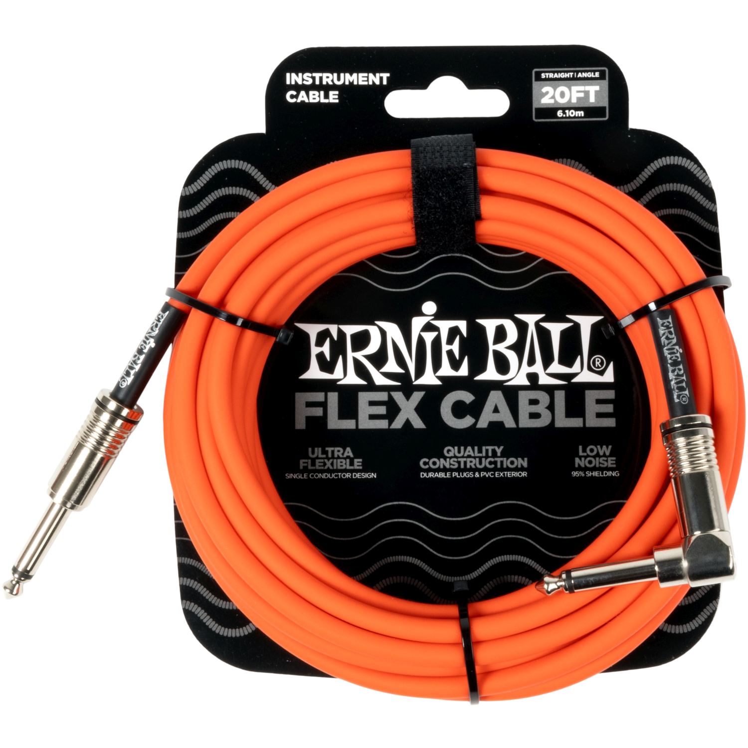 1106467.jpg Ernie Ball 6467 Flex, instrumentinis laidas, 6 m, oranžinis - Image 1