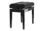 GEWA Deluxe Leather Black, Highgloss - pianino suoliukas, Black cover made of artificial leather - Image 5