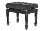 GEWA Deluxe XL Black high gloss - pianino suoliukas, Black cover - Image 3