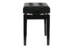 GEWA Deluxe Leather Black, Highgloss - pianino suoliukas, Black cover made of artificial leather - Image 4