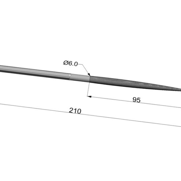 GEWA Round file CORRADI - liutnininko įrankis smuikui, Blade 00 / Blade length 120mm