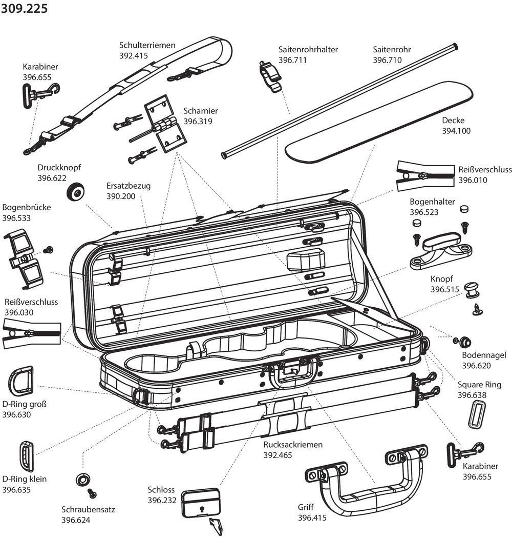 26136-4.jpg GEWA Liuteria Concerto - smuiko dėklas, Zipper 65 cm with slide - Image 1