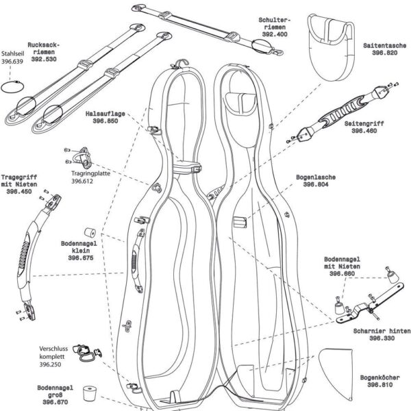 GEWA Air - violončelės dėklas, End pin holder