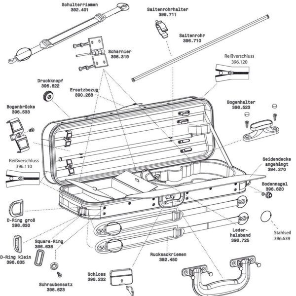 GEWA Cambridge - smuiko dėklas, 16 pcs. screw set