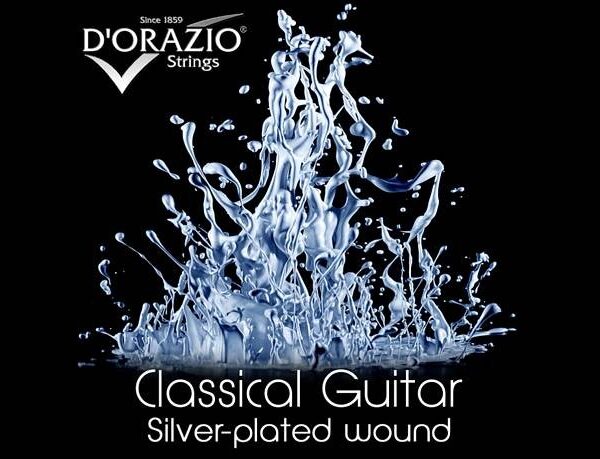 D'orazio 641, Silverplated / Black Nylon / Hard Tension